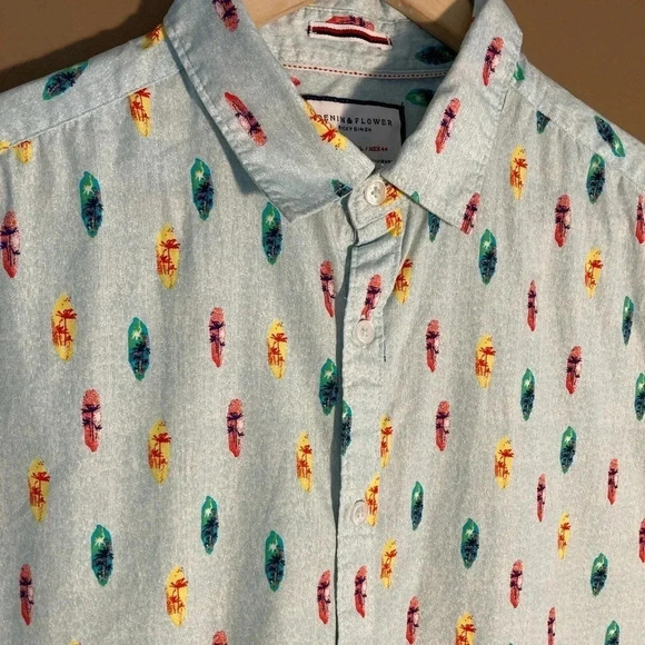 Denim & Flower 🏄‍♀️ 🏄‍♂️ 🏄🏻 surf boards  shirt - Picture 2 of 7